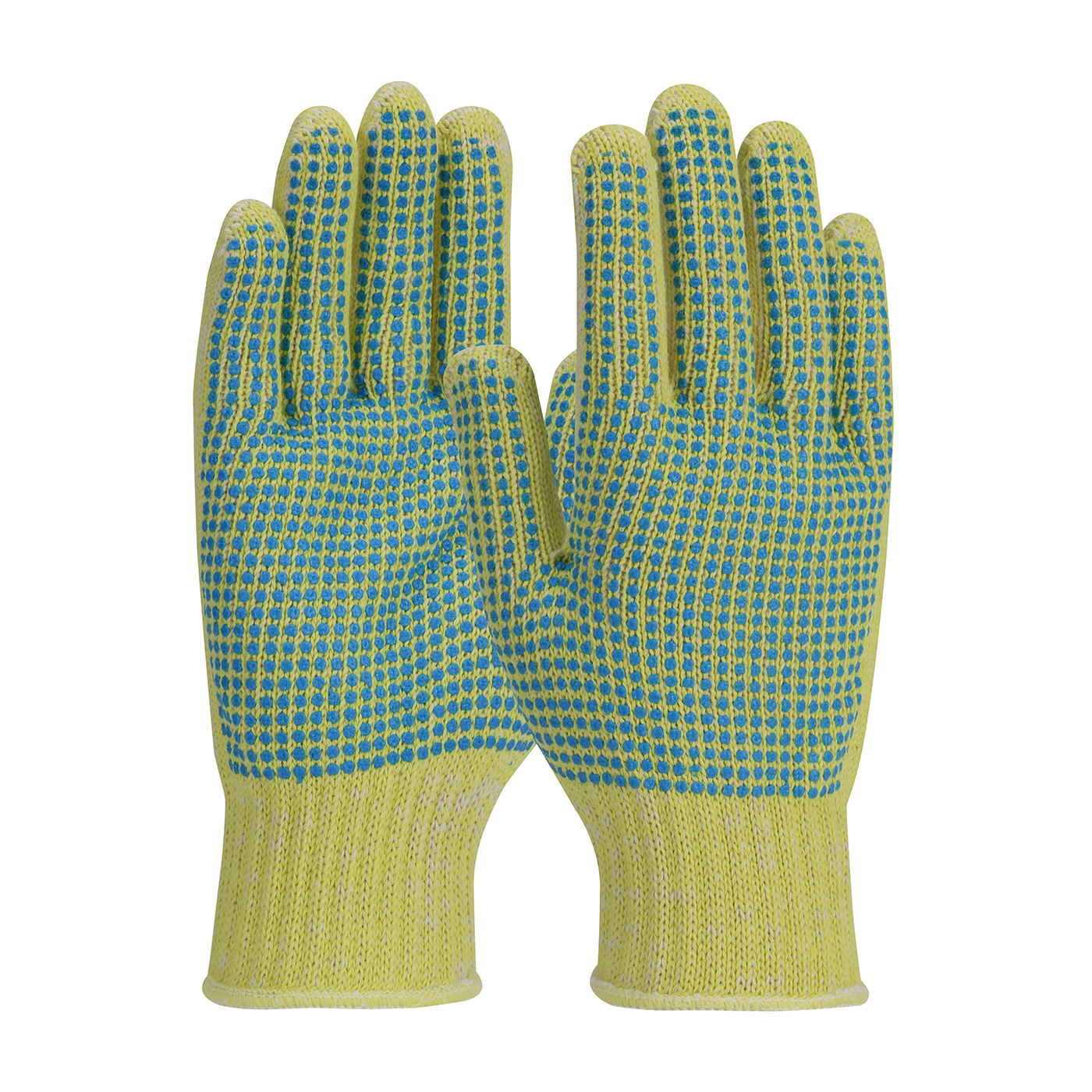 SEAMLESS KNIT KEVLAR® / COTTON PLATED GLOVE WITH DOUBLE-SIDED PVC DOT GRIP - MEDIUM WEIGHT