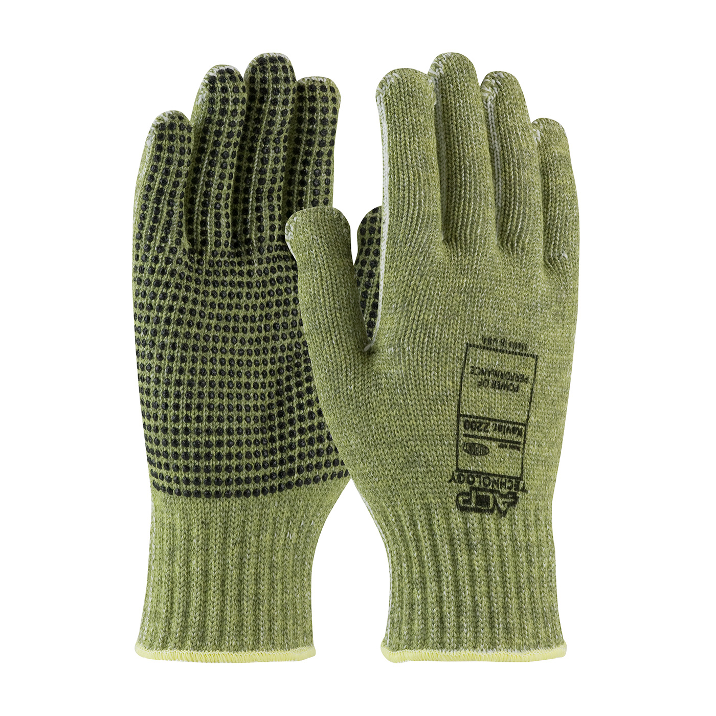 SEAMLESS KNIT ACP / KEVLAR® BLENDED GLOVE WITH PVC DOT GRIP AND POLYESTER LINING - ECONOMY WEIGHT