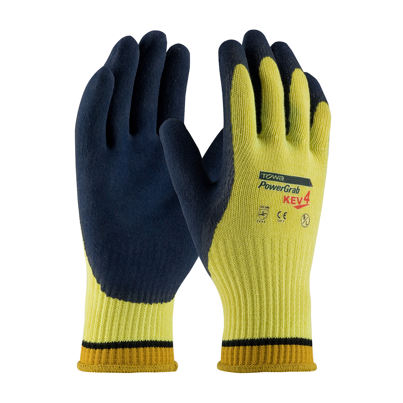 SEAMLESS KNIT KEVLAR® GLOVE WITH LATEX COATED MICROFINISH GRIP ON PALM & FINGERS