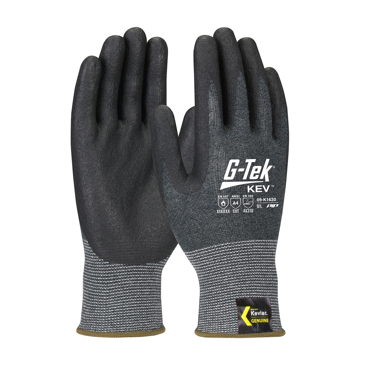 SEAMLESS KNIT KEVLAR® BLENDED GLOVE WITH NITRILE COATED FOAM GRIP ON PALM & FINGERS