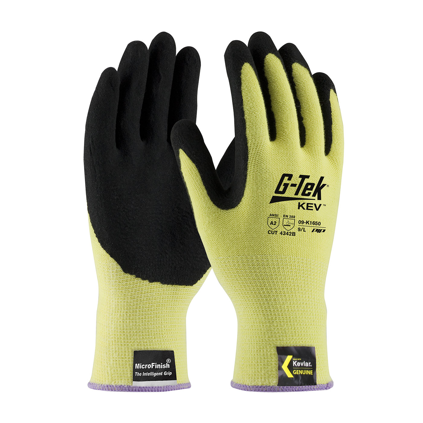 SEAMLESS KNIT KEVLAR® GLOVE WITH NITRILE COATED MICROFINISH GRIP ON PALM & FINGERS