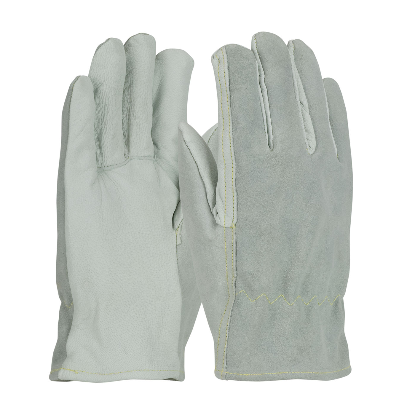 TOP GRAIN GOATSKIN / SPLIT COWHIDE LEATHER DRIVERS GLOVE WITH KEVLAR® LINER - STRAIGHT THUMB