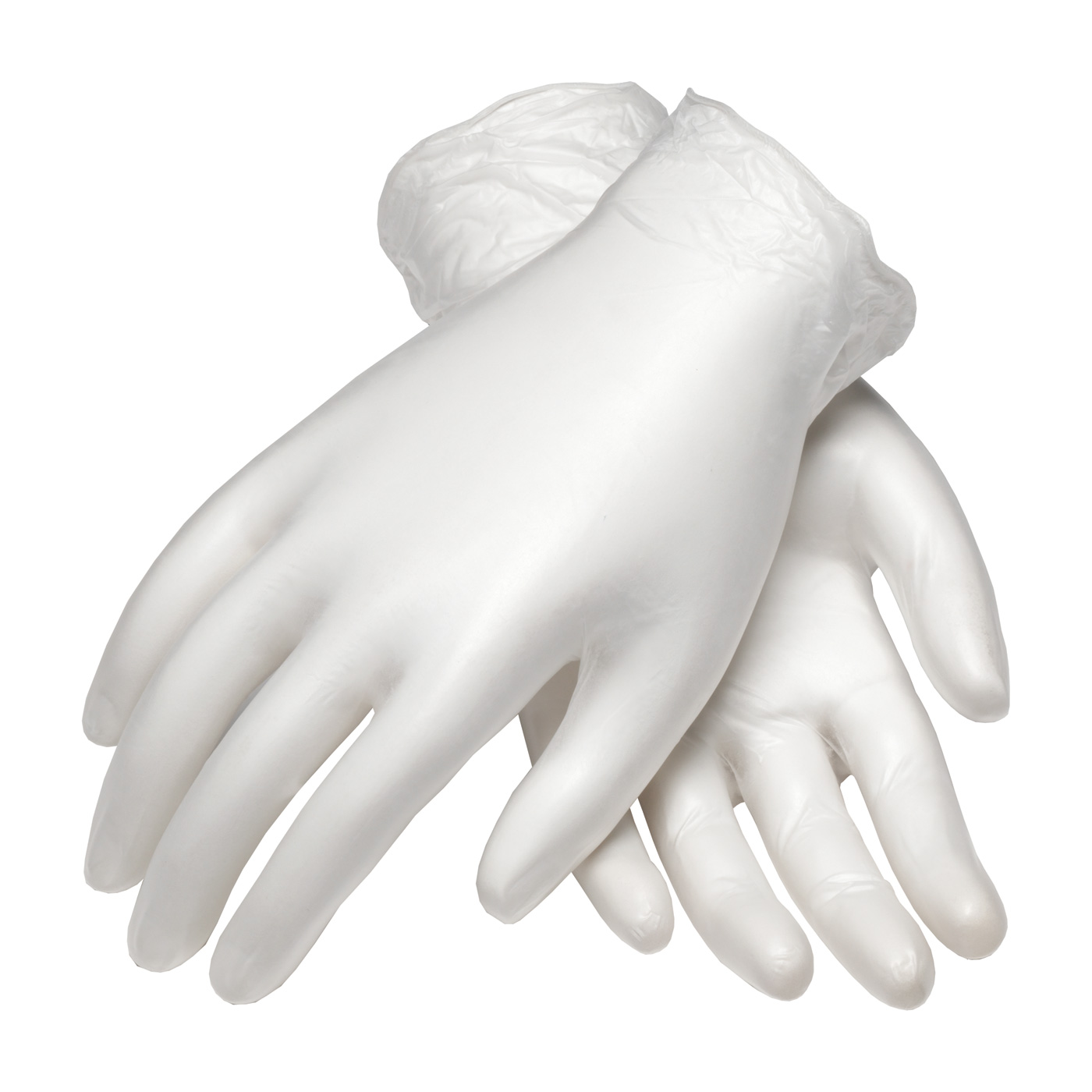 SINGLE USE CLASS 10 CLEANROOM VINYL GLOVE WITH FINGER TEXTURED GRIP - 9.5"