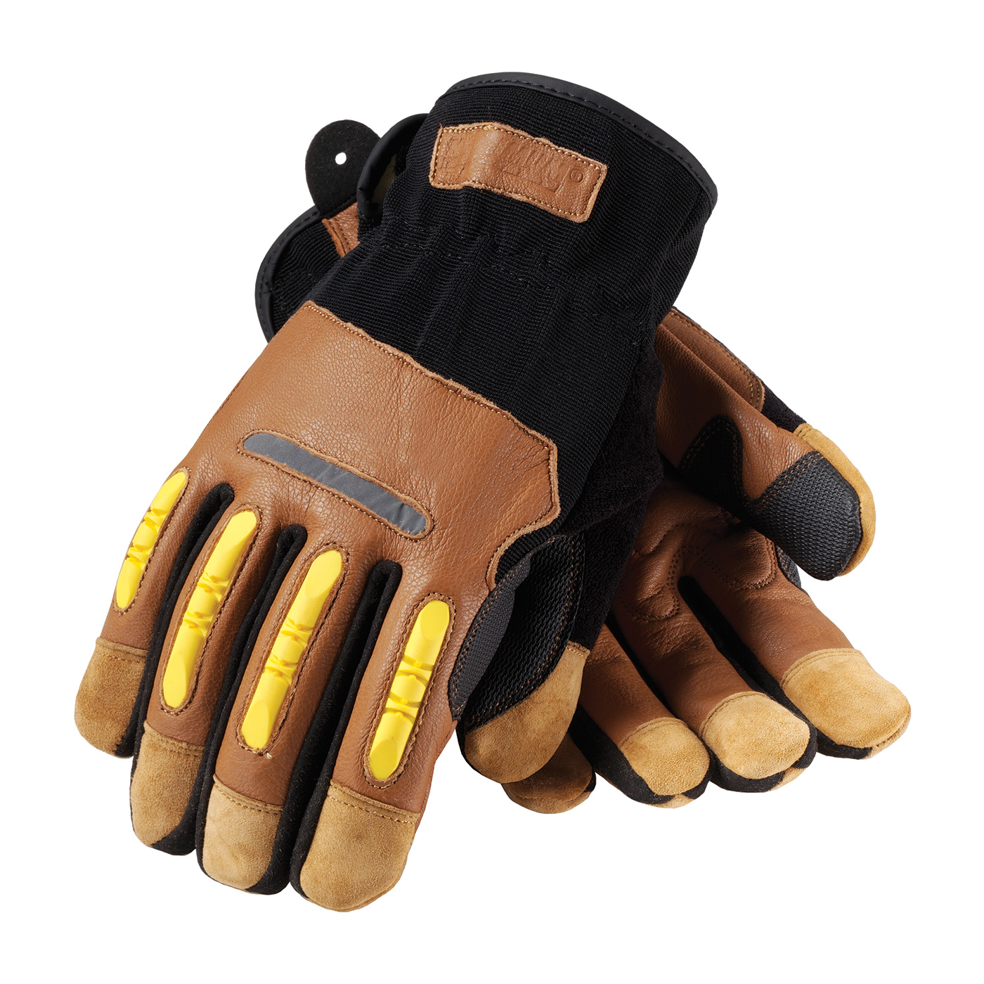 REINFORCED GOATSKIN LEATHER PALM GLOVE WITH LEATHER BACK AND KEVLAR® LINING - TPR FINGER IMPACT PROTECTION