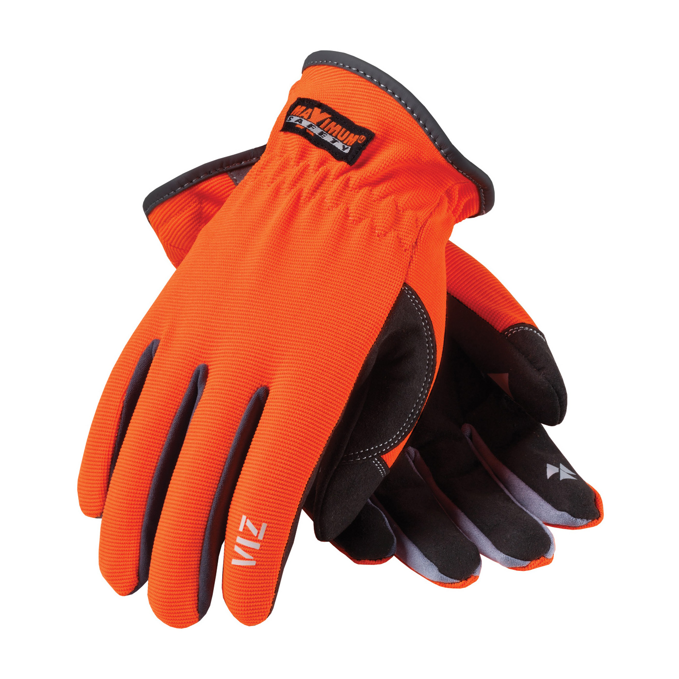VIZ™ WORKMAN`S GLOVE WITH SYNTHETIC LEATHER PALM AND FABRIC BACK - PVC GRIP ON INDEX FINGER/THUMB