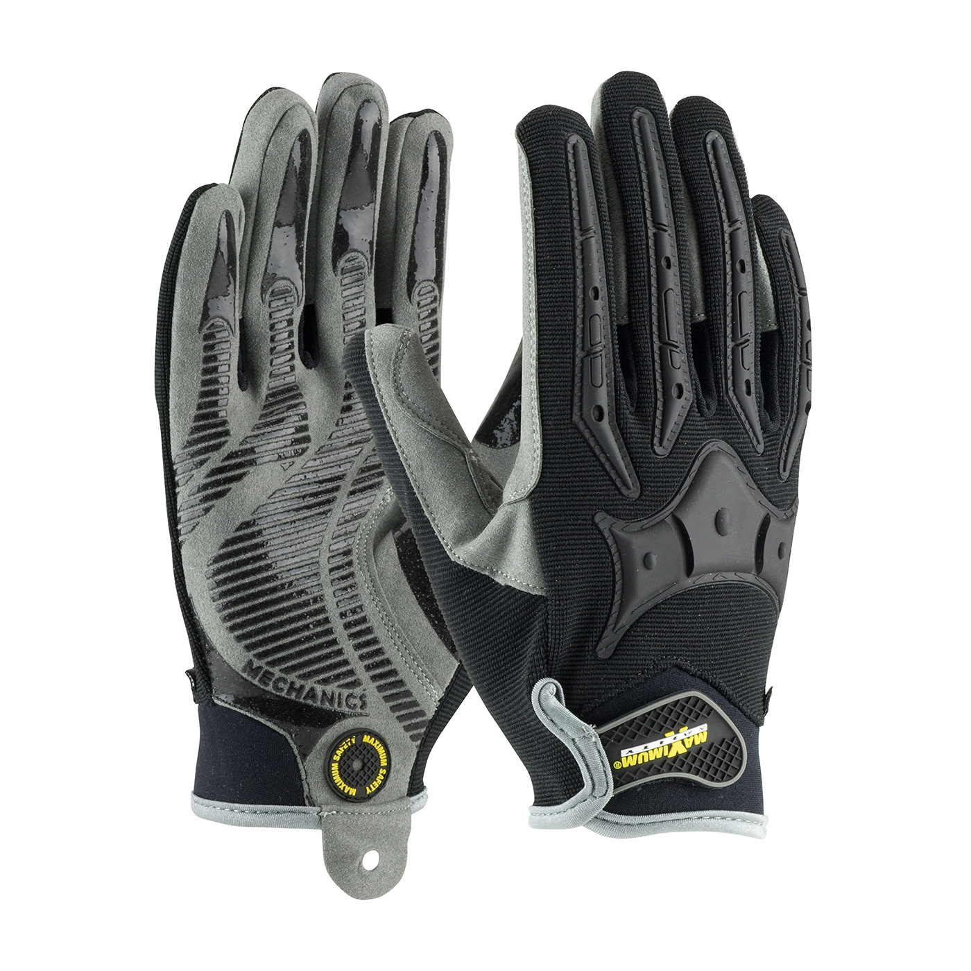 BRICKYARD™ WORKMAN`S GLOVE WITH SYNTHETIC LEATHER PALM AND TPR IMPACT BACK - SILICONE PALM GRIP