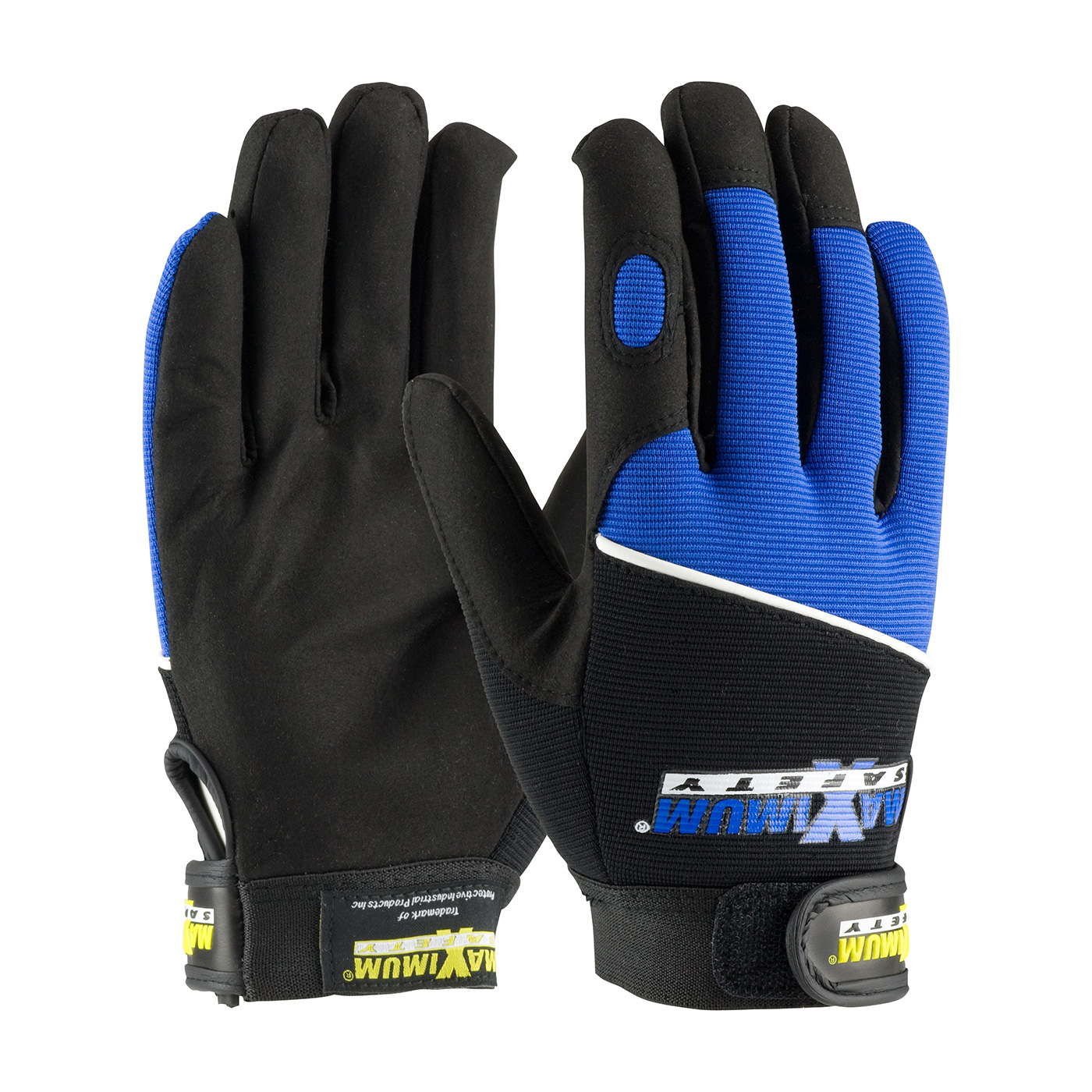 PROFESSIONAL MECHANIC`S GLOVE WITH SYNTHETIC LEATHER PALM AND FABRIC BACK - BLUE