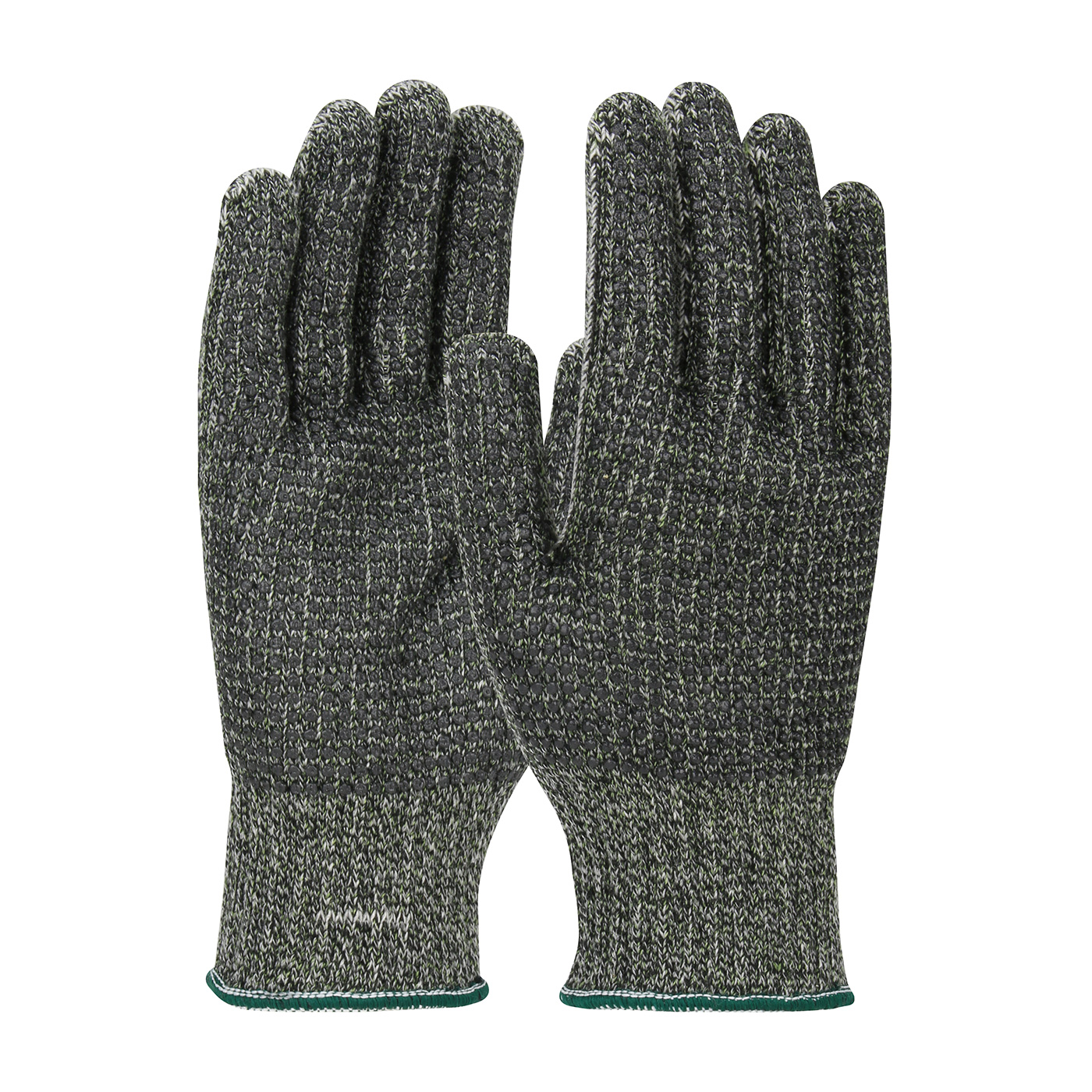 SEAMLESS KNIT POLYKOR® BLENDED GLOVE WITH POLYESTER LINING AND DOUBLE-SIDED PVC DOT GRIP - MEDIUM WEIGHT