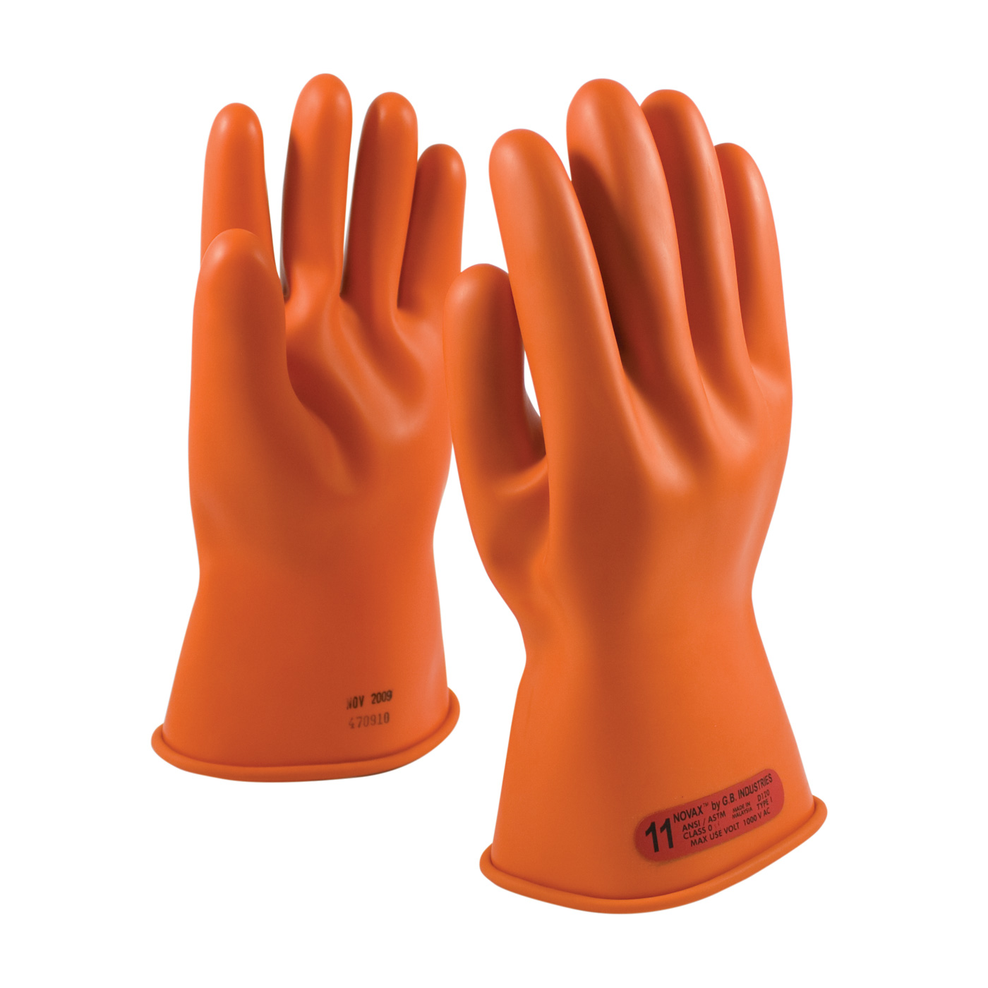 CLASS 0 RUBBER INSULATING GLOVE WITH STRAIGHT CUFF - 11"