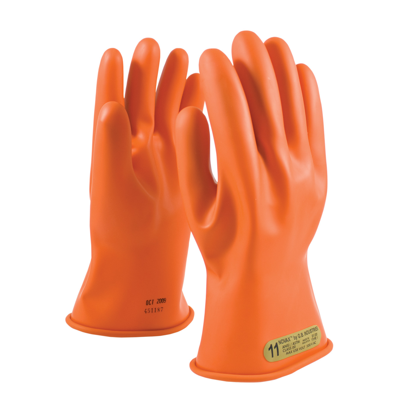 CLASS 00 RUBBER INSULATING GLOVE WITH STRAIGHT CUFF - 11"