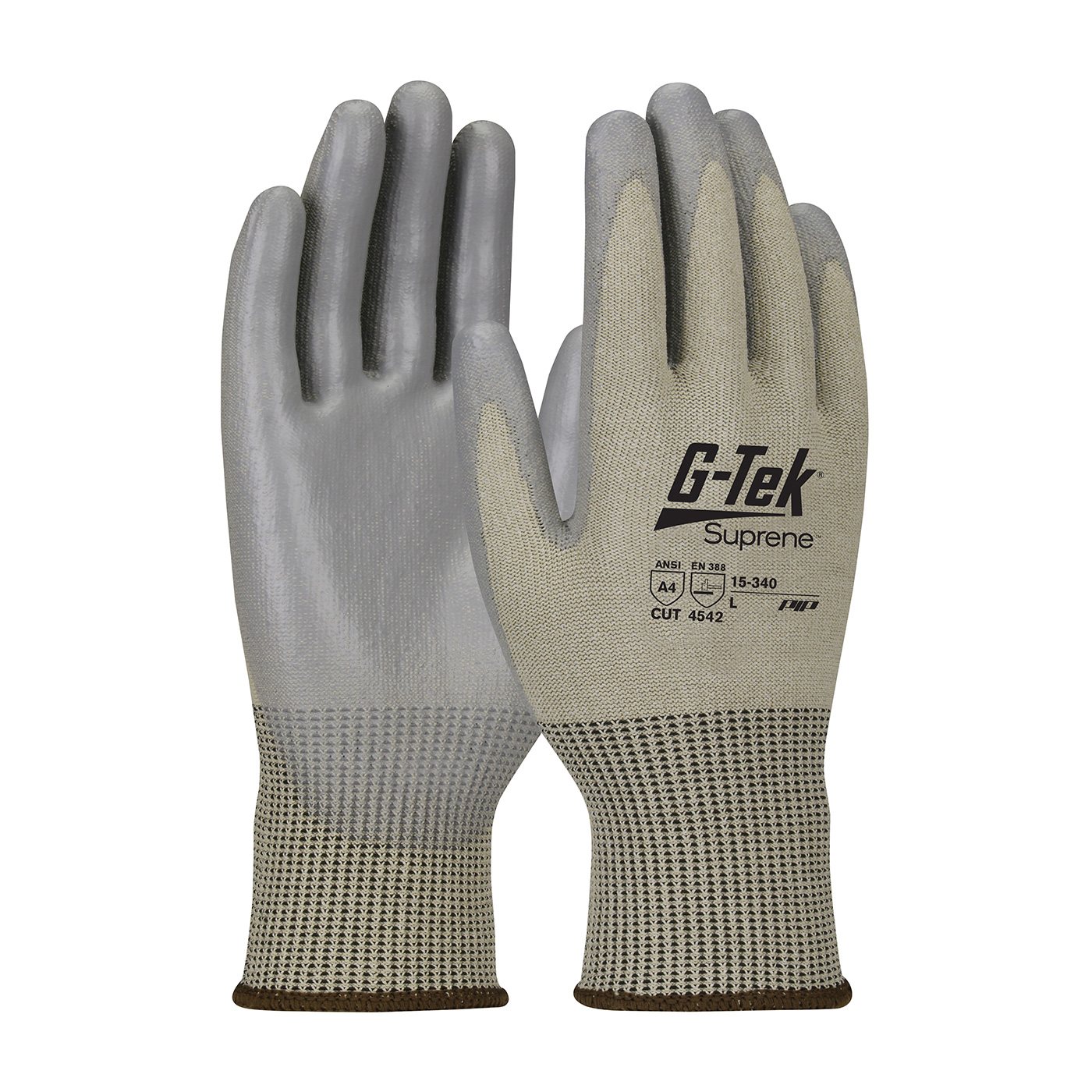 SEAMLESS KNIT SUPRENE™ BLENDED GLOVE WITH POLYURETHANE COATED FLAT GRIP ON PALM & FINGERS