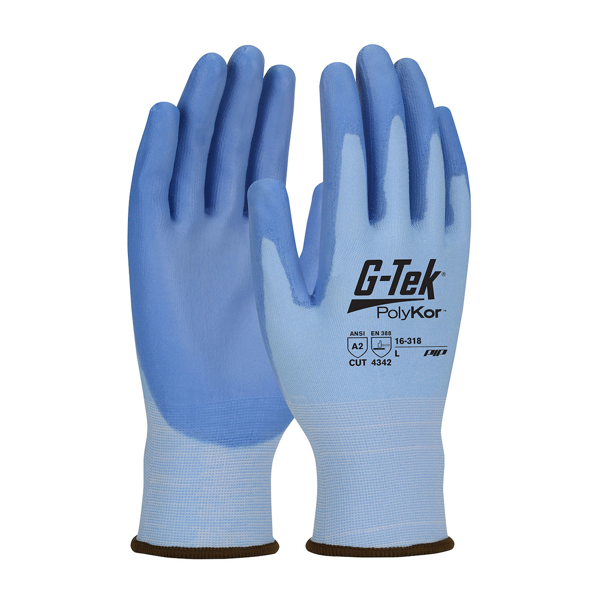SEAMLESS KNIT POLYKOR® BLENDED GLOVE WITH POLYURETHANE COATED GRIP ON PALM & FINGERS - VEND-READY