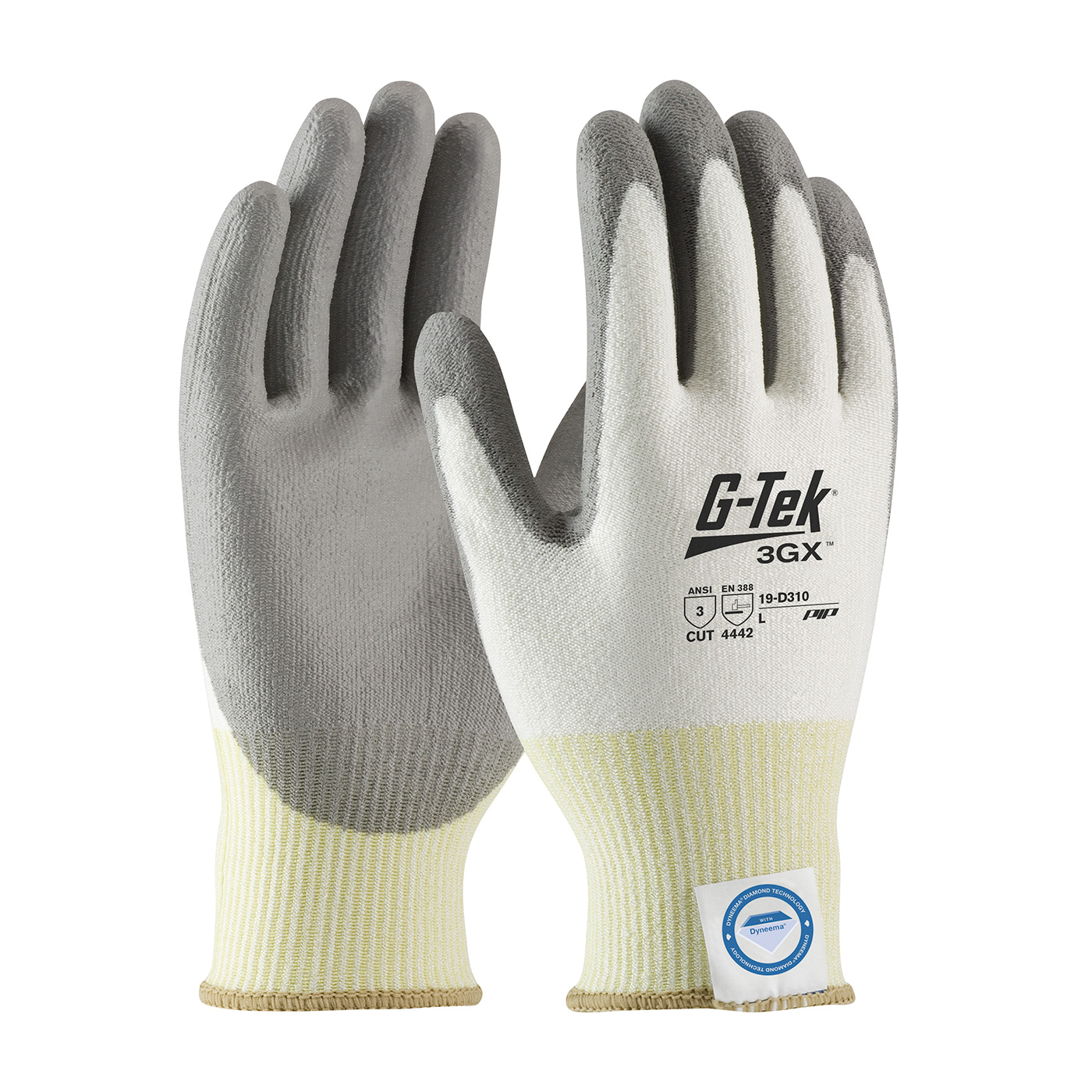 SEAMLESS KNIT DYNEEMA® DIAMOND BLENDED GLOVE WITH POLYURETHANE COATED FLAT GRIP ON PALM & FINGERS