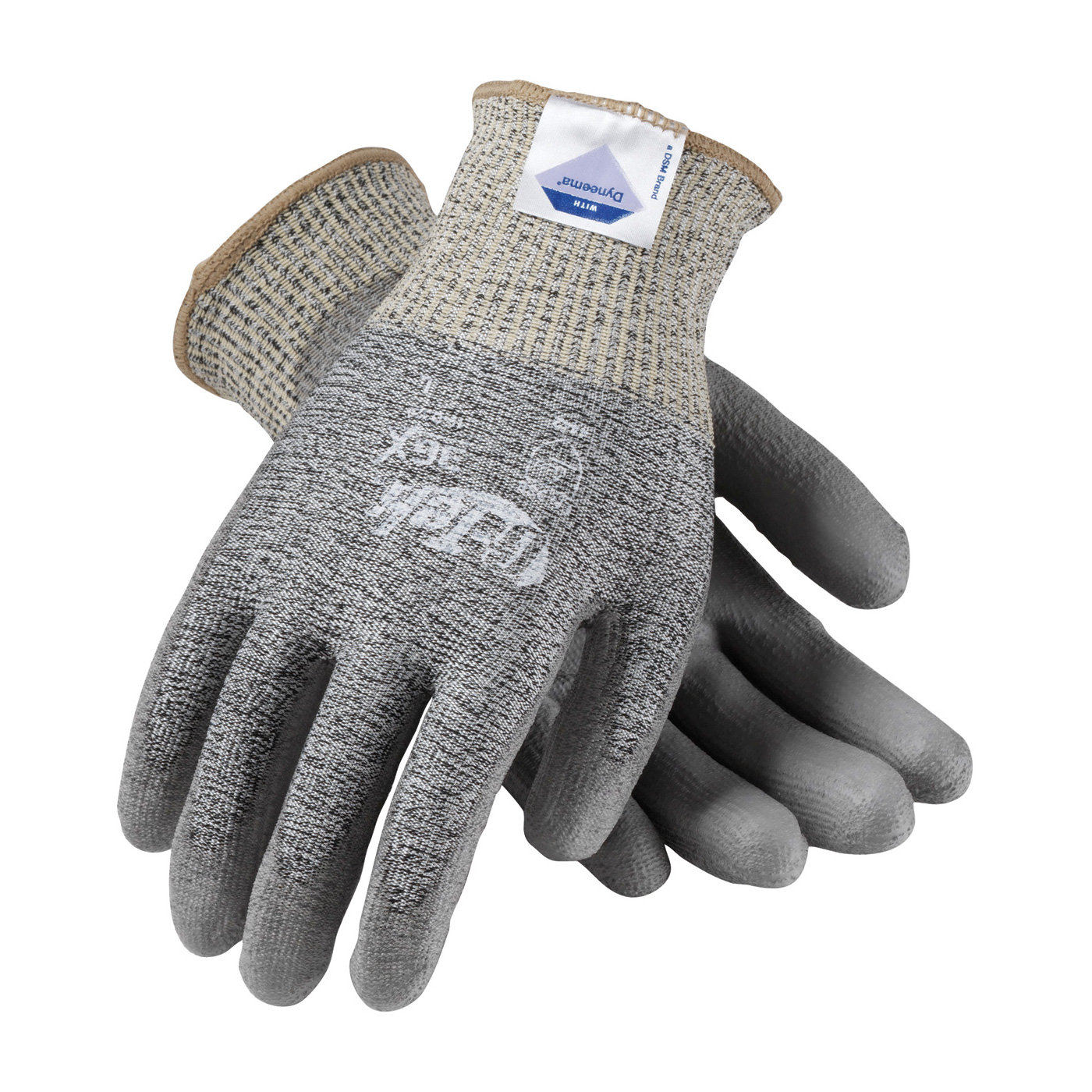 SEAMLESS KNIT DYNEEMA® DIAMOND BLENDED GLOVE WITH POLYURETHANE COATED FLAT GRIP ON PALM & FINGERS