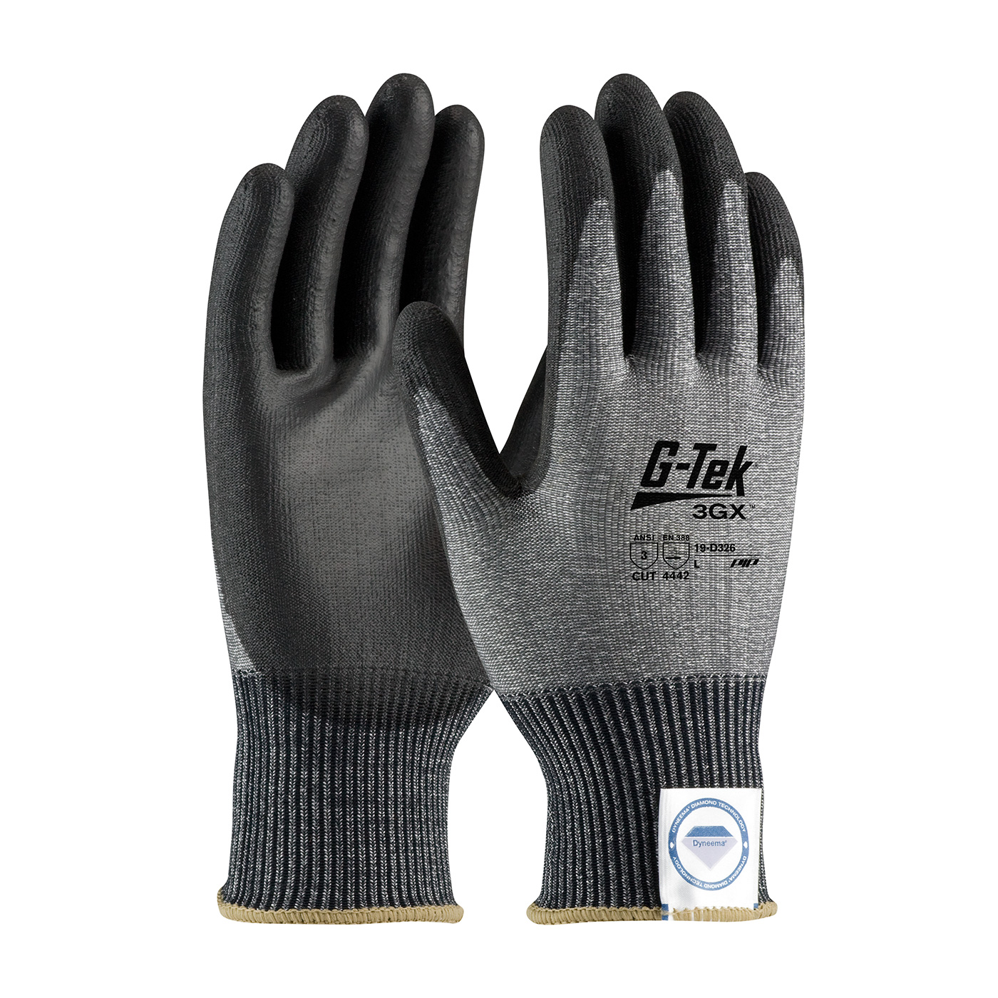 SEAMLESS KNIT DYNEEMA® DIAMOND BLENDED GLOVE WITH POLYURETHANE COATED FLAT GRIP ON PALM & FINGERS