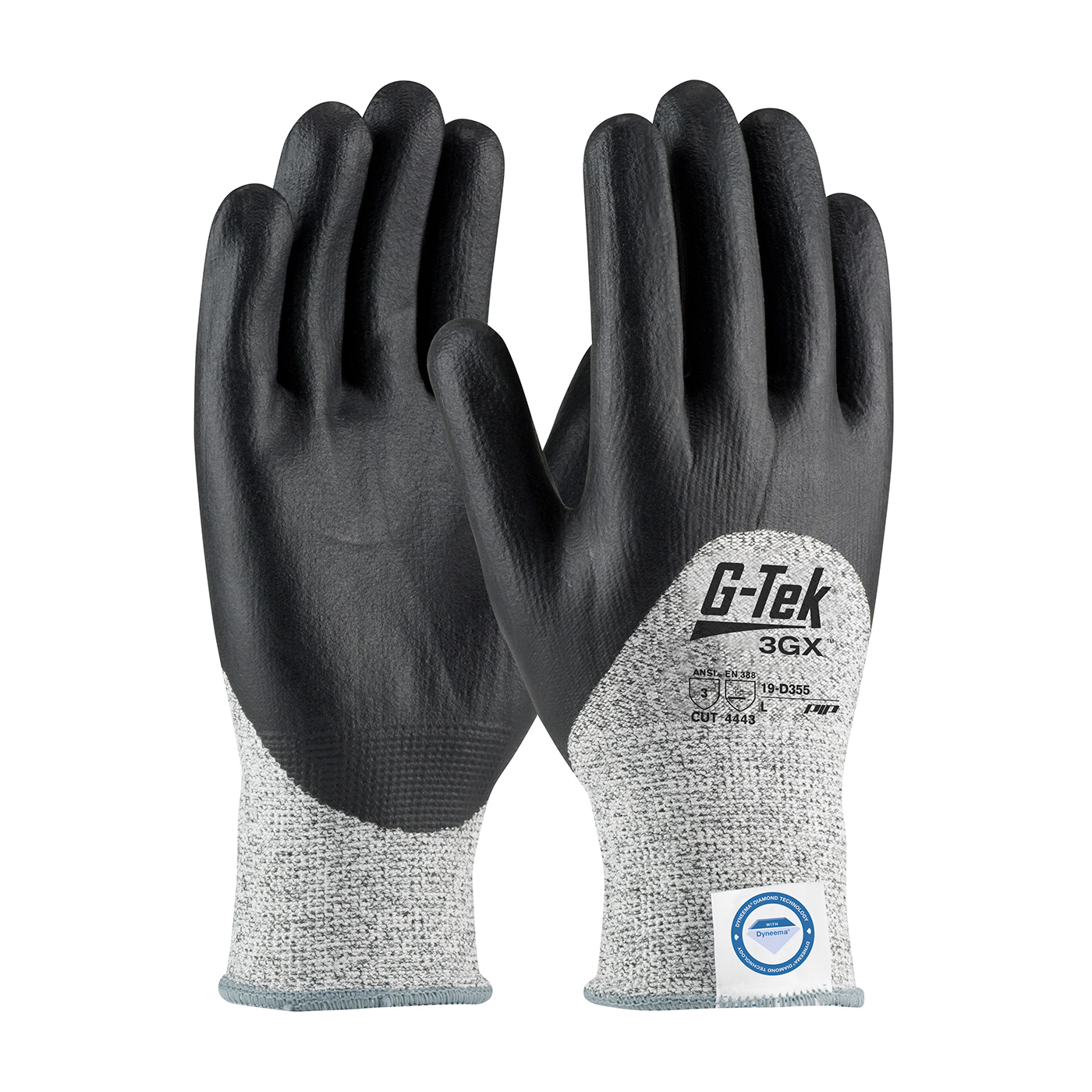SEAMLESS KNIT DYNEEMA® DIAMOND BLENDED GLOVE WITH NITRILE COATED FOAM GRIP ON PALM, FINGERS & KNUCKLES