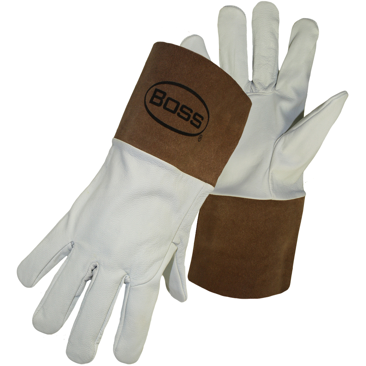 GRAIN GOATSKIN LEATHER TIG WELDER GLOVE WITH BANDED TOP CUFF - STRAIGHT THUMB