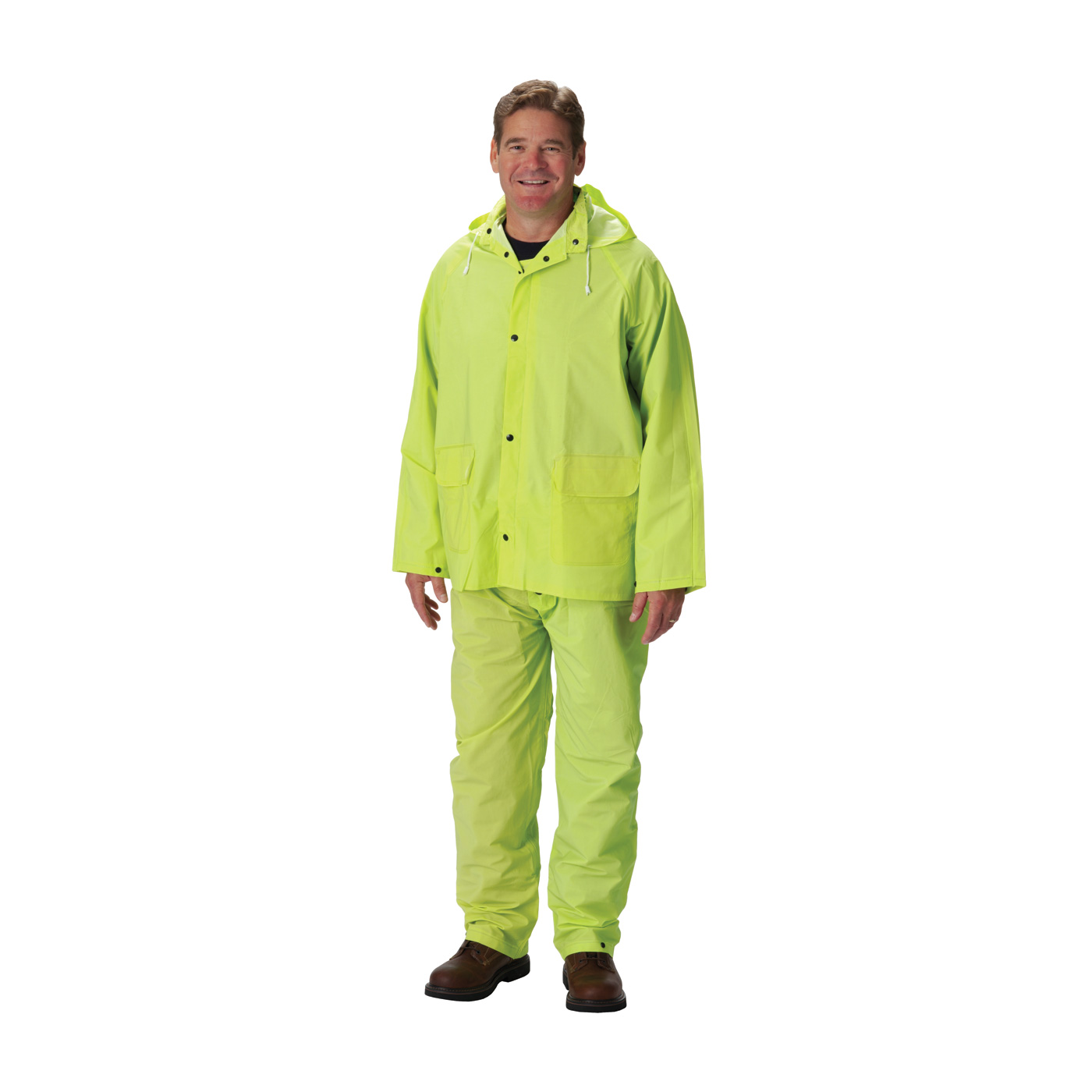PREMIUM HI-VIS THREE-PIECE RAINSUIT - 0.35MM
