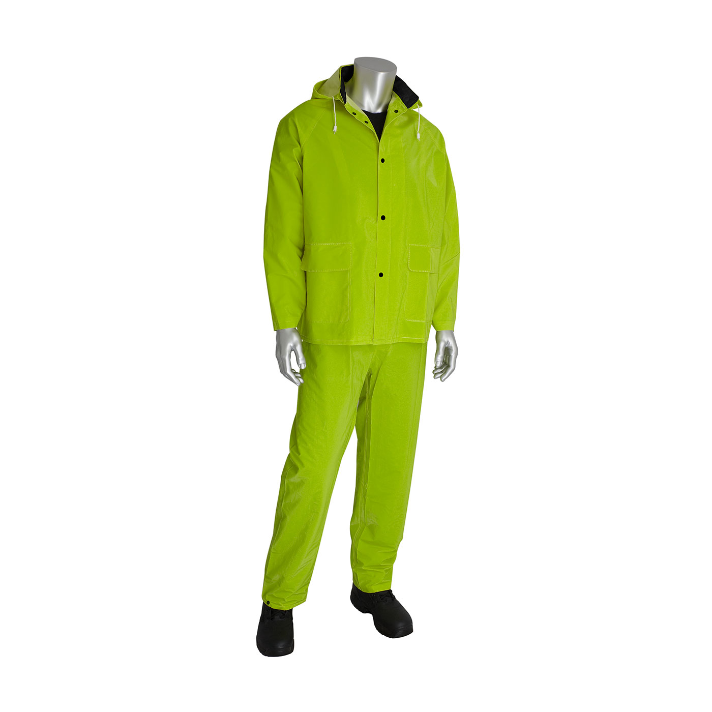 PREMIUM HI-VIS THREE-PIECE RAINSUIT - 0.35MM