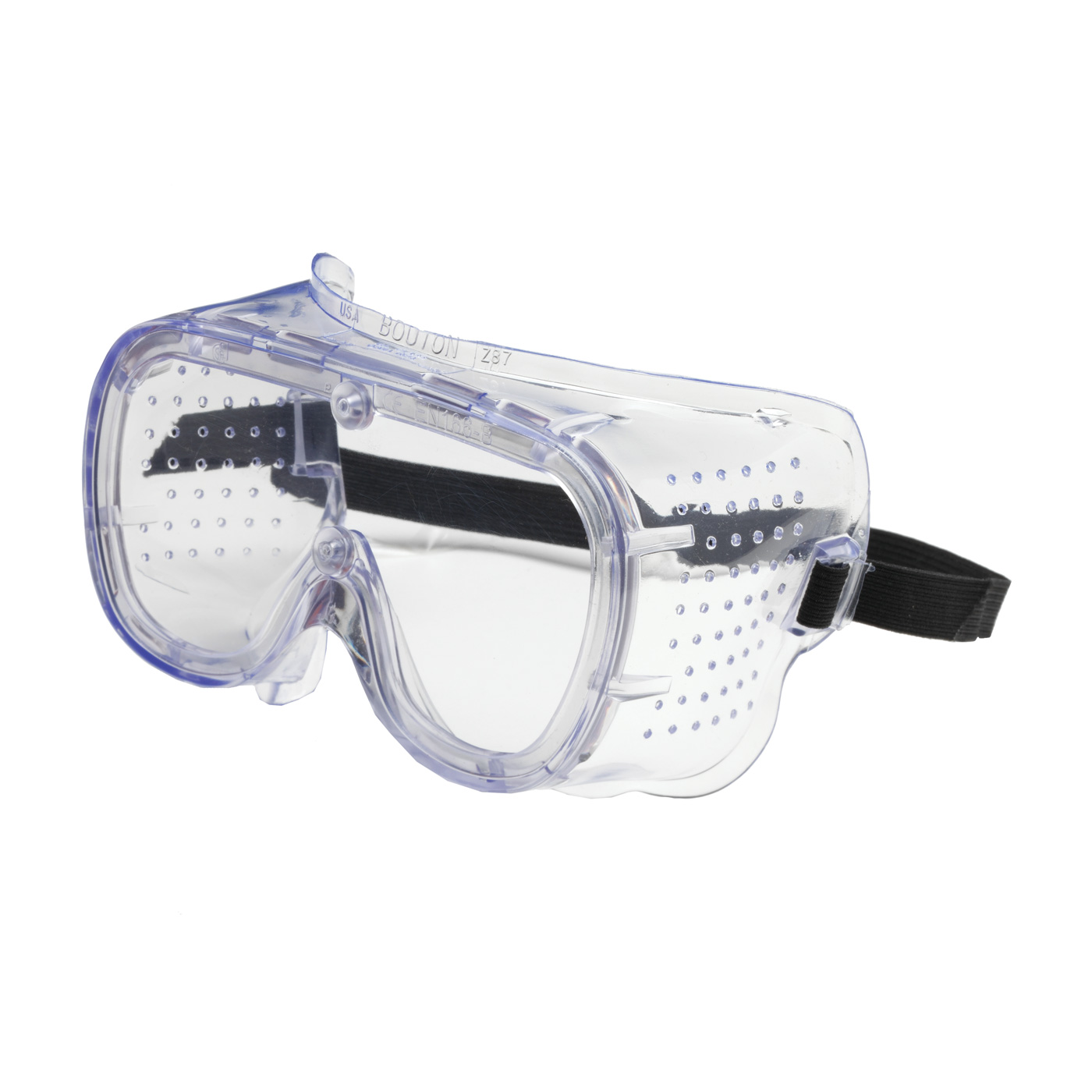 DIRECT VENT GOGGLE WITH CLEAR BLUE BODY, CLEAR LENS AND ANTI-SCRATCH / ANTI-FOG COATING
