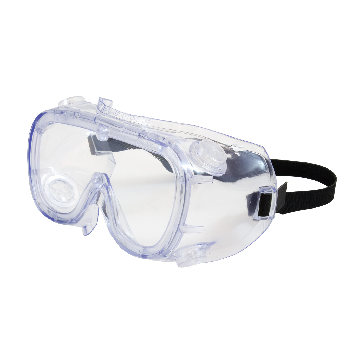 INDIRECT VENT GOGGLE WITH CLEAR BLUE BODY, CLEAR LENS AND ANTI-SCRATCH COATING