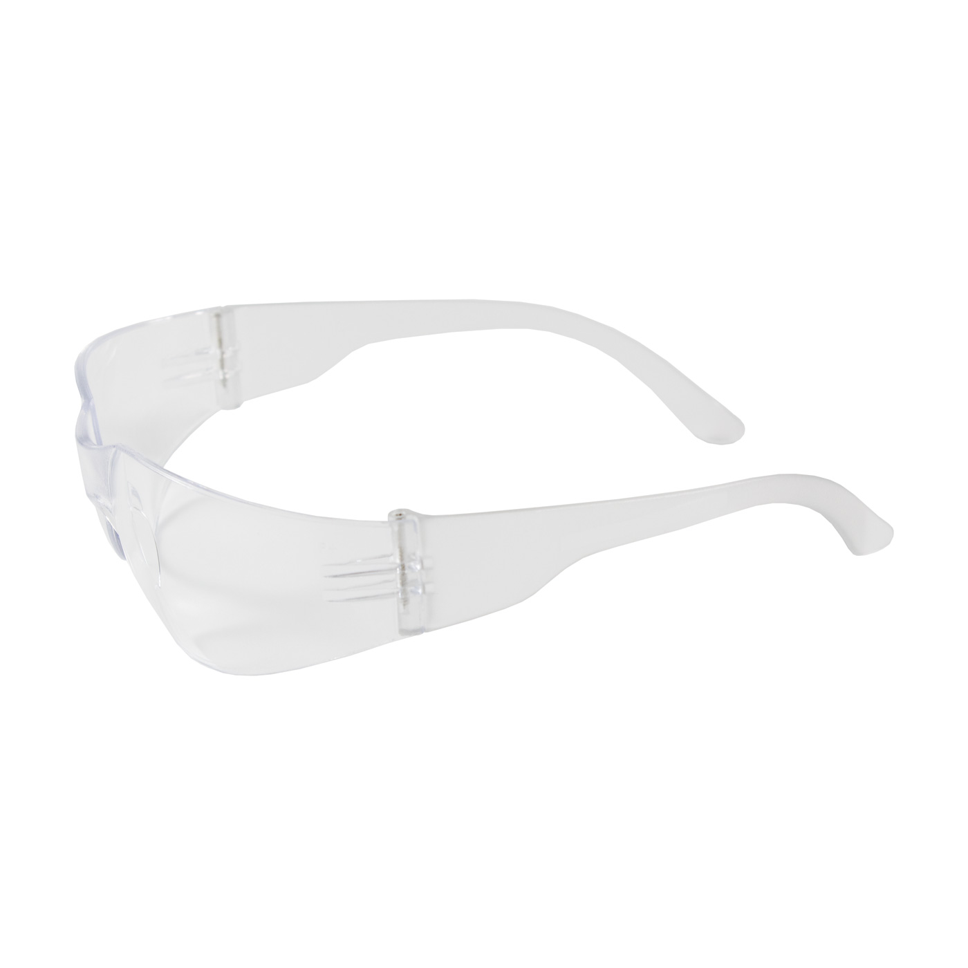 RIMLESS SAFETY GLASSES WITH CLEAR TEMPLE AND CLEAR LENS