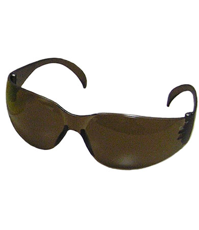 RIMLESS SAFETY GLASSES WITH DARK BROWN TEMPLE, DARK BROWN LENS AND ANTI-SCRATCH COATING