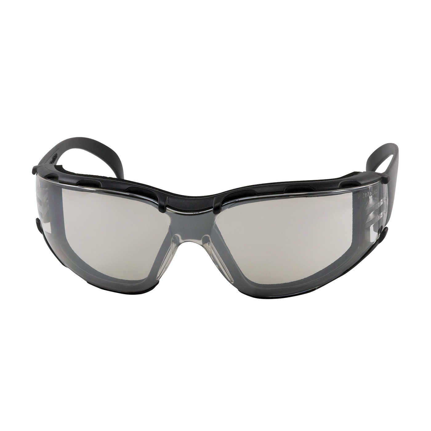 RIMLESS SAFETY GLASSES WITH BLACK TEMPLE, I/O LENS, FOAM PADDING AND ANTI-SCRATCH / ANTI-FOG COATING