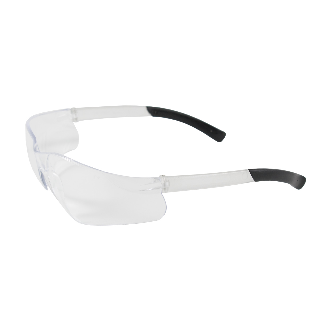 RIMLESS SAFETY GLASSES WITH CLEAR TEMPLE, CLEAR LENS AND ANTI-SCRATCH / ANTI-FOG COATING