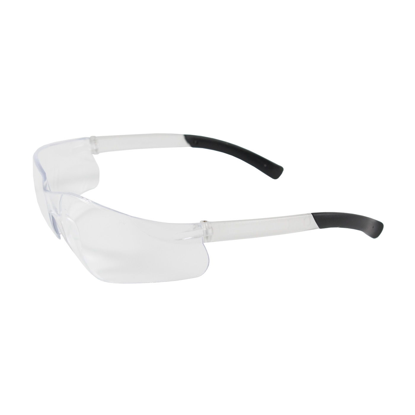 RIMLESS SAFETY GLASSES WITH CLEAR TEMPLE AND CLEAR LENS