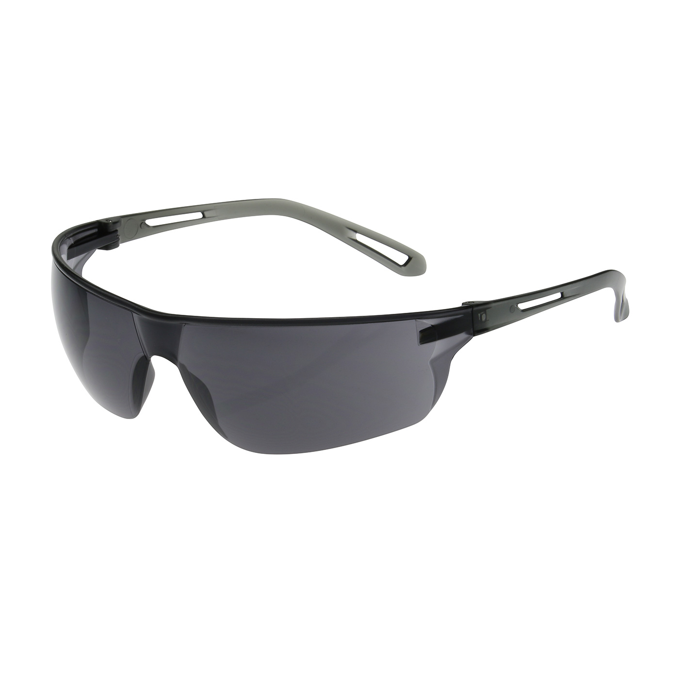 RIMLESS SAFETY GLASSES WITH GRAY TEMPLE, GRAY LENS AND ANTI-SCRATCH COATING