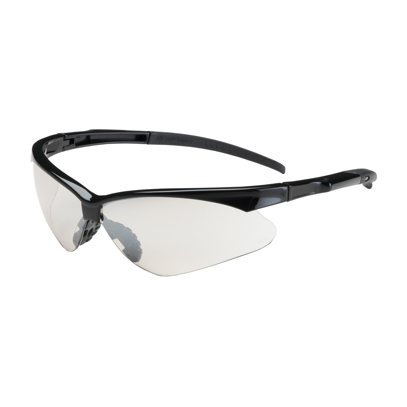 SEMI-RIMLESS SAFETY GLASSES WITH BLACK FRAME, CLEAR LENS AND ANTI-SCRATCH / ANTI-FOG COATING