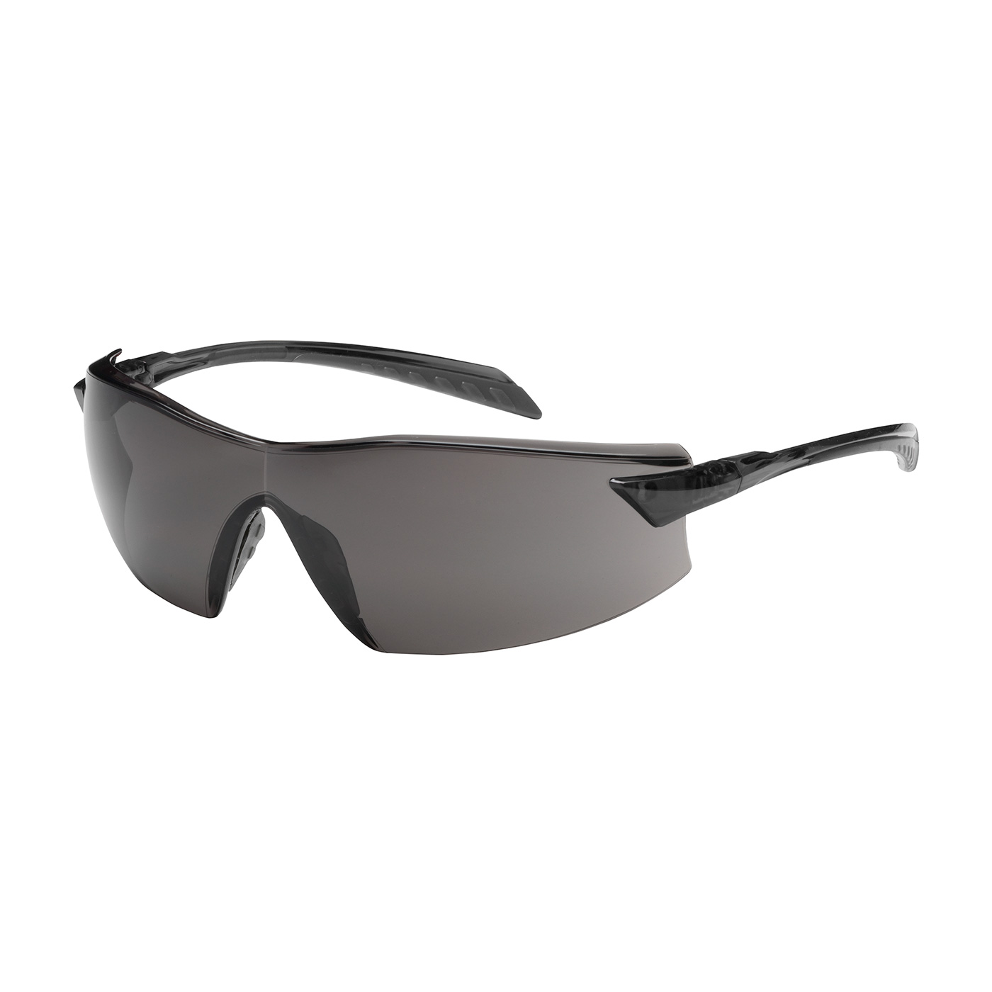 RIMLESS SAFETY GLASSES WITH GRAY TEMPLE, GRAY LENS AND ANTI-SCRATCH / ANTI-FOG COATING