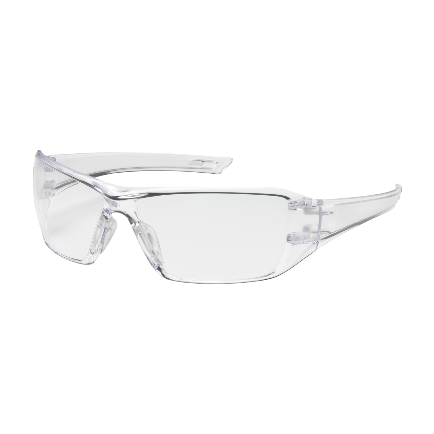 RIMLESS SAFETY GLASSES WITH CLEAR TEMPLE, CLEAR LENS AND ANTI-REFLECTIVE / ANTI-SCRATCH COATING