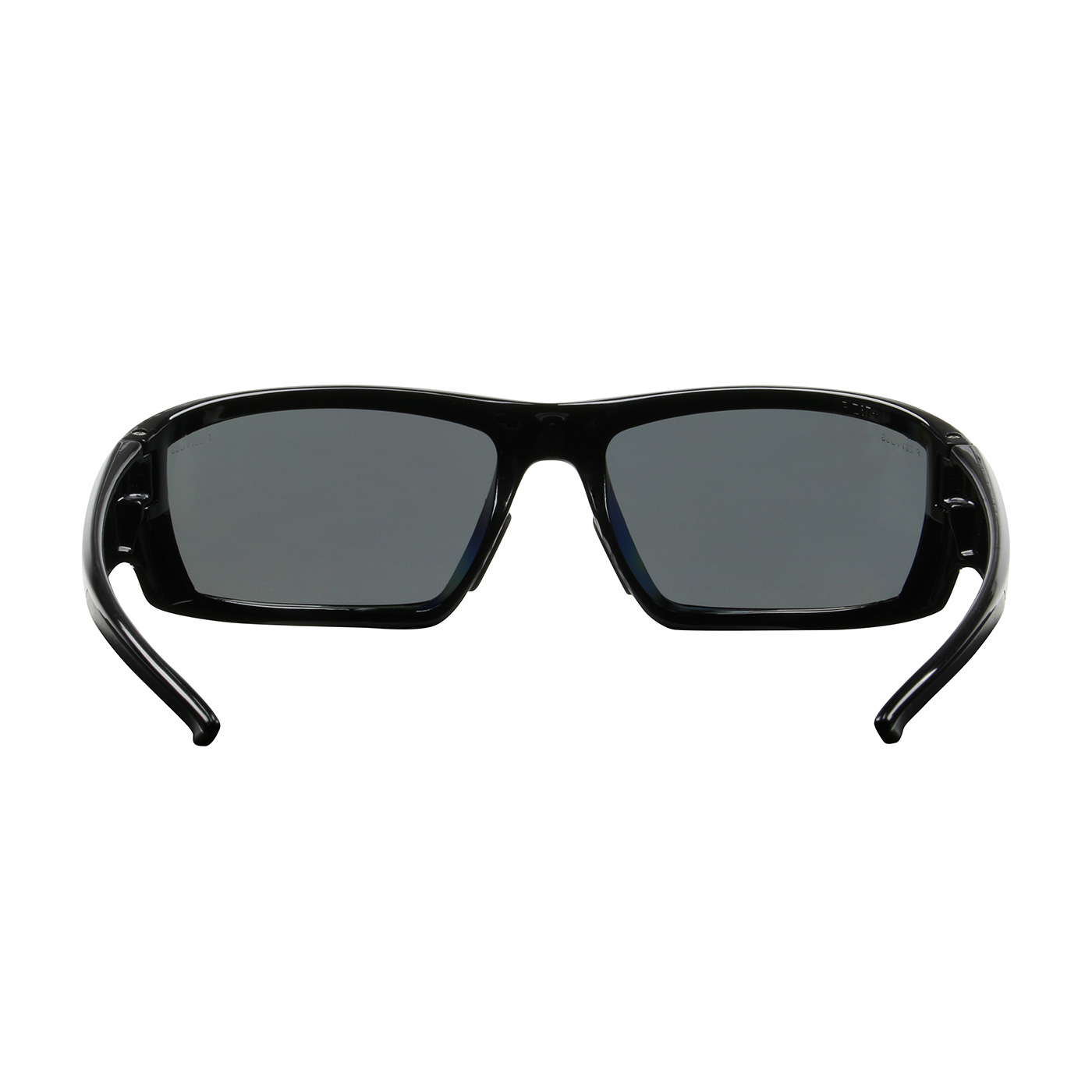 FULL FRAME SAFETY GLASSES WITH BLACK FRAME, POLARIZED GRAY LENS AND ANTI-SCRATCH / ANTI-FOG COATING