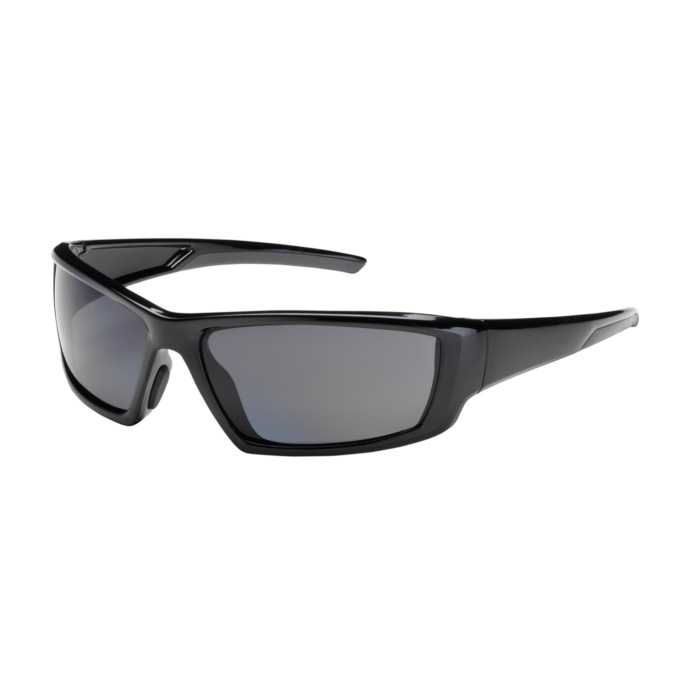 FULL FRAME SAFETY GLASSES WITH BLACK FRAME, GRAY LENS AND ANTI-SCRATCH / ANTI-FOG COATING