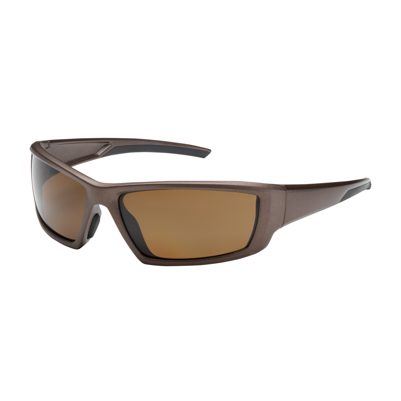 FULL FRAME SAFETY GLASSES WITH BROWN FRAME, POLARIZED BROWN LENS AND ANTI-SCRATCH / ANTI-FOG COATING