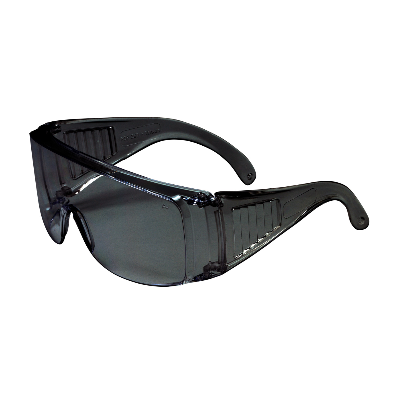 OTG RIMLESS SAFETY GLASSES WITH GRAY TEMPLE, GRAY LENS AND ANTI-SCRATCH COATING