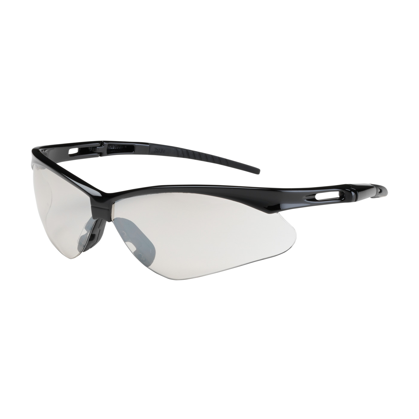 SEMI-RIMLESS SAFETY GLASSES WITH BLACK FRAME, I/O LENS AND ANTI-SCRATCH COATING