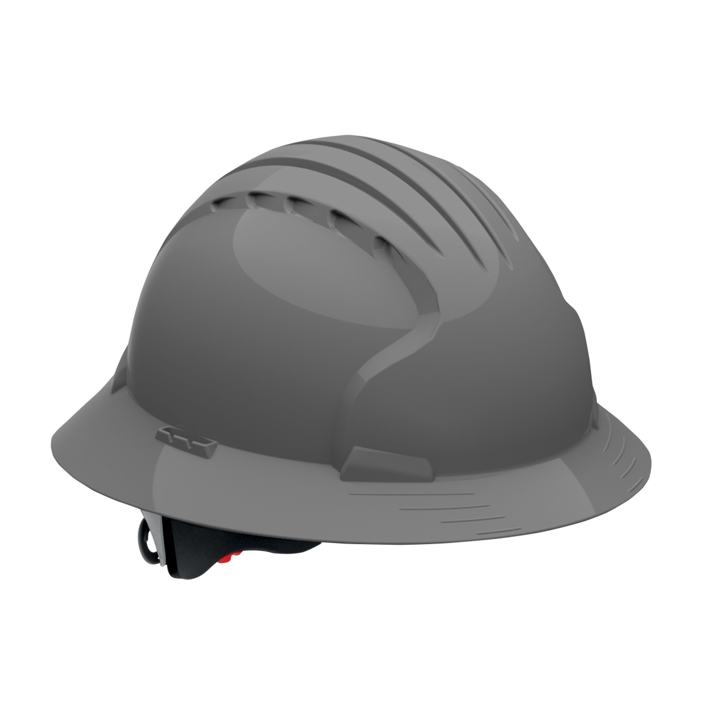 VENTED, FULL BRIM HARD HAT WITH HDPE SHELL, 6-POINT POLYESTER SUSPENSION AND WHEEL RATCHET ADJUSTMENT