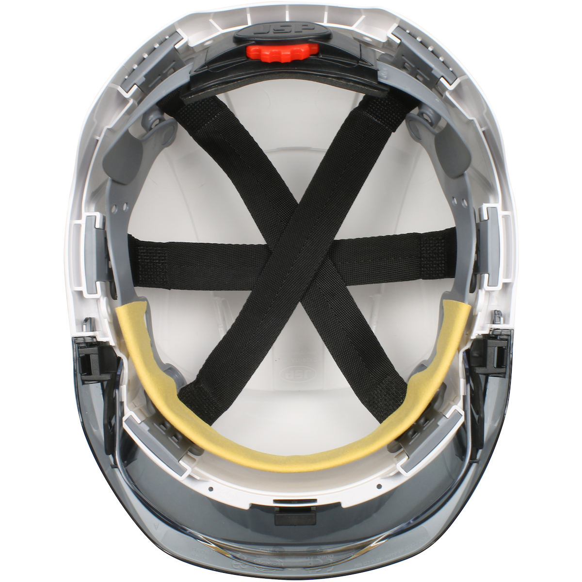 TYPE I, VENTED INDUSTRIAL SAFETY HELMET WITH LIGHTWEIGHT ABS SHELL, INTEGRATED ANSI Z87.1 FACESHIELD, 6-POINT POLYESTER SUSPENSION AND WHEEL RATCHET ADJUSTMENT