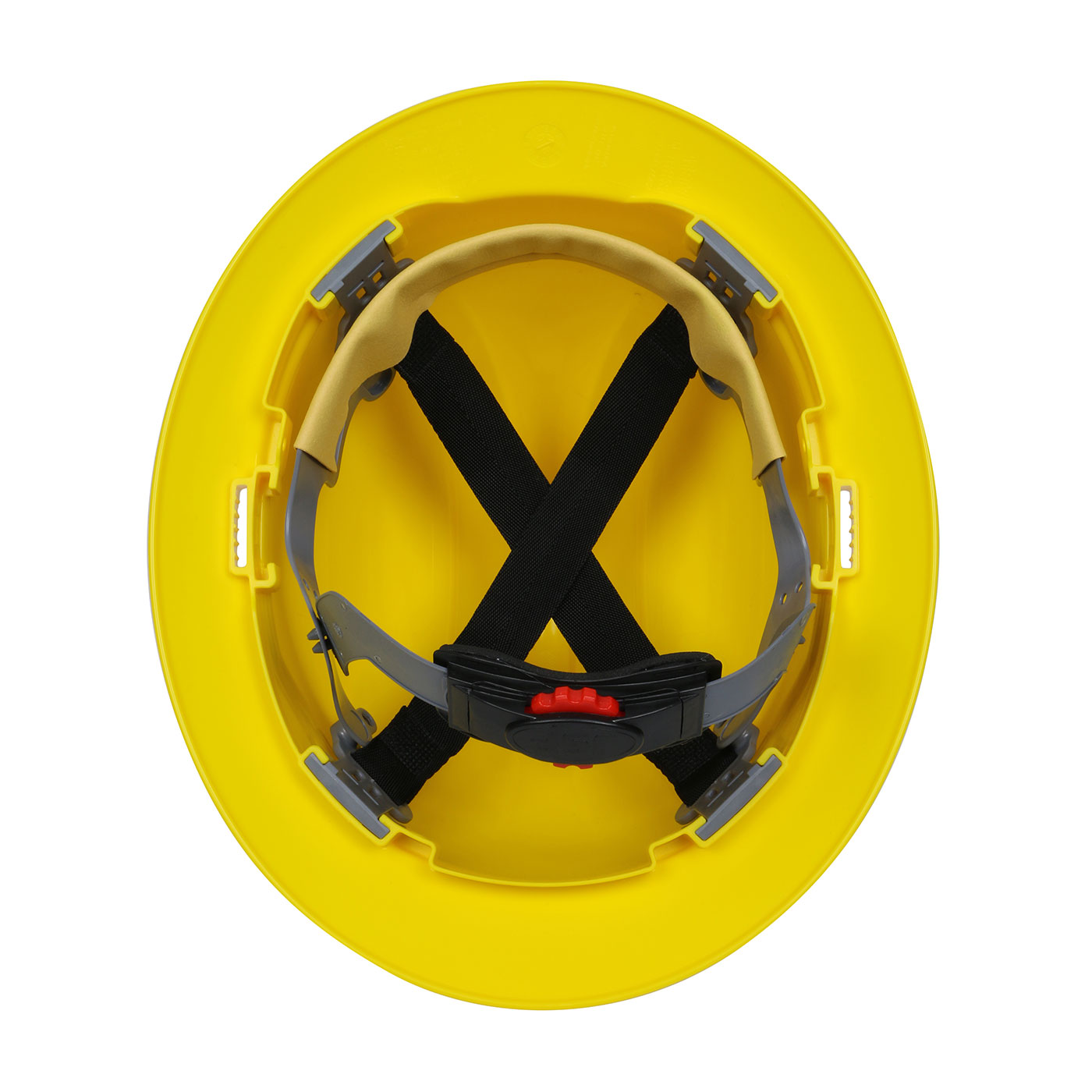 FULL BRIM HARD HAT WITH HDPE SHELL, 4-POINT POLYESTER SUSPENSION AND WHEEL RATCHET ADJUSTMENT