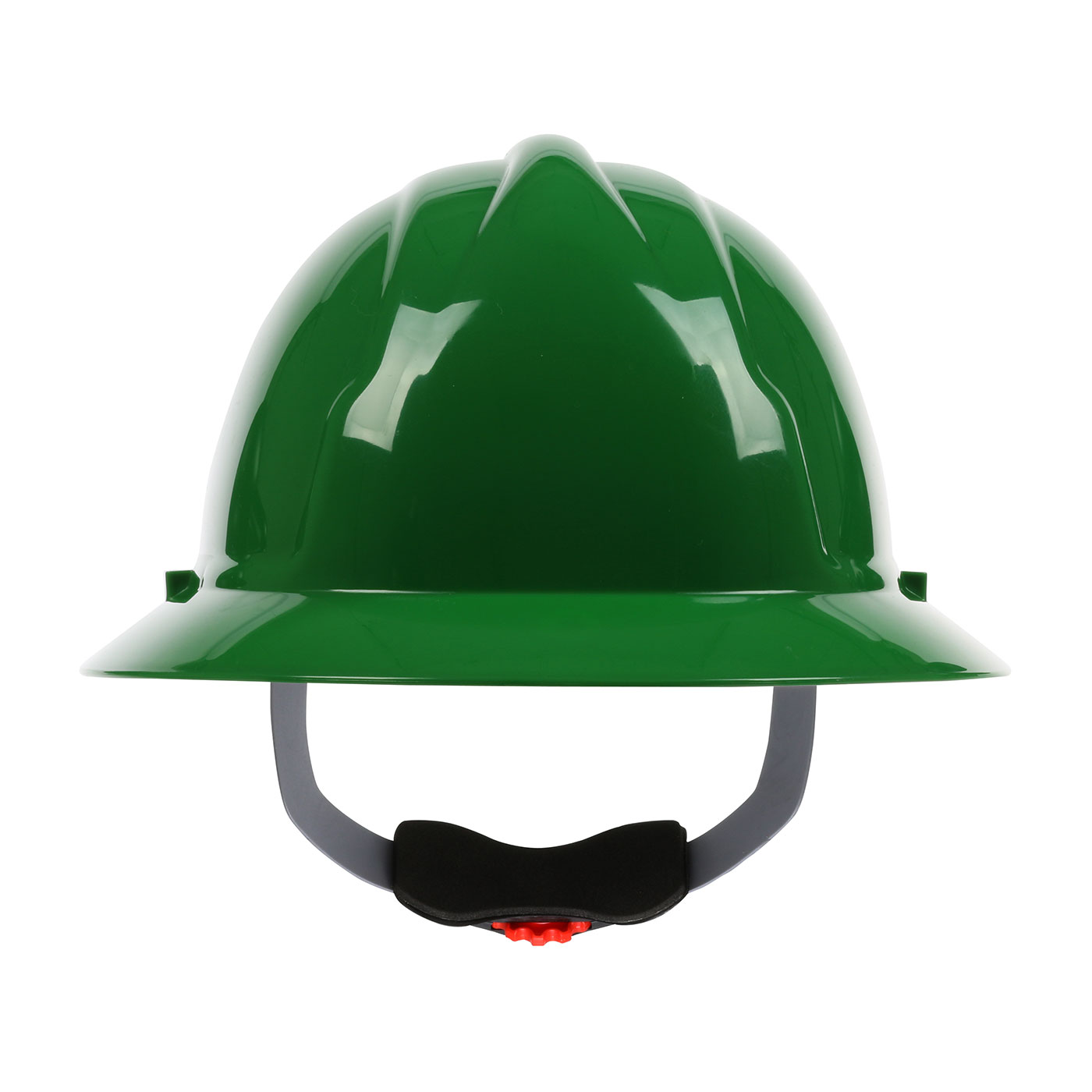 FULL BRIM HARD HAT WITH HDPE SHELL, 4-POINT POLYESTER SUSPENSION AND WHEEL RATCHET ADJUSTMENT
