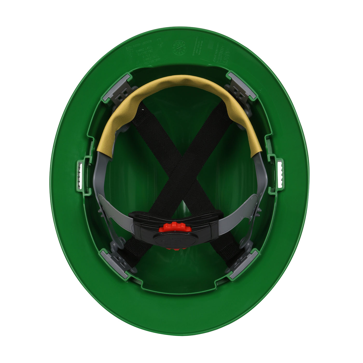 FULL BRIM HARD HAT WITH HDPE SHELL, 4-POINT POLYESTER SUSPENSION AND WHEEL RATCHET ADJUSTMENT