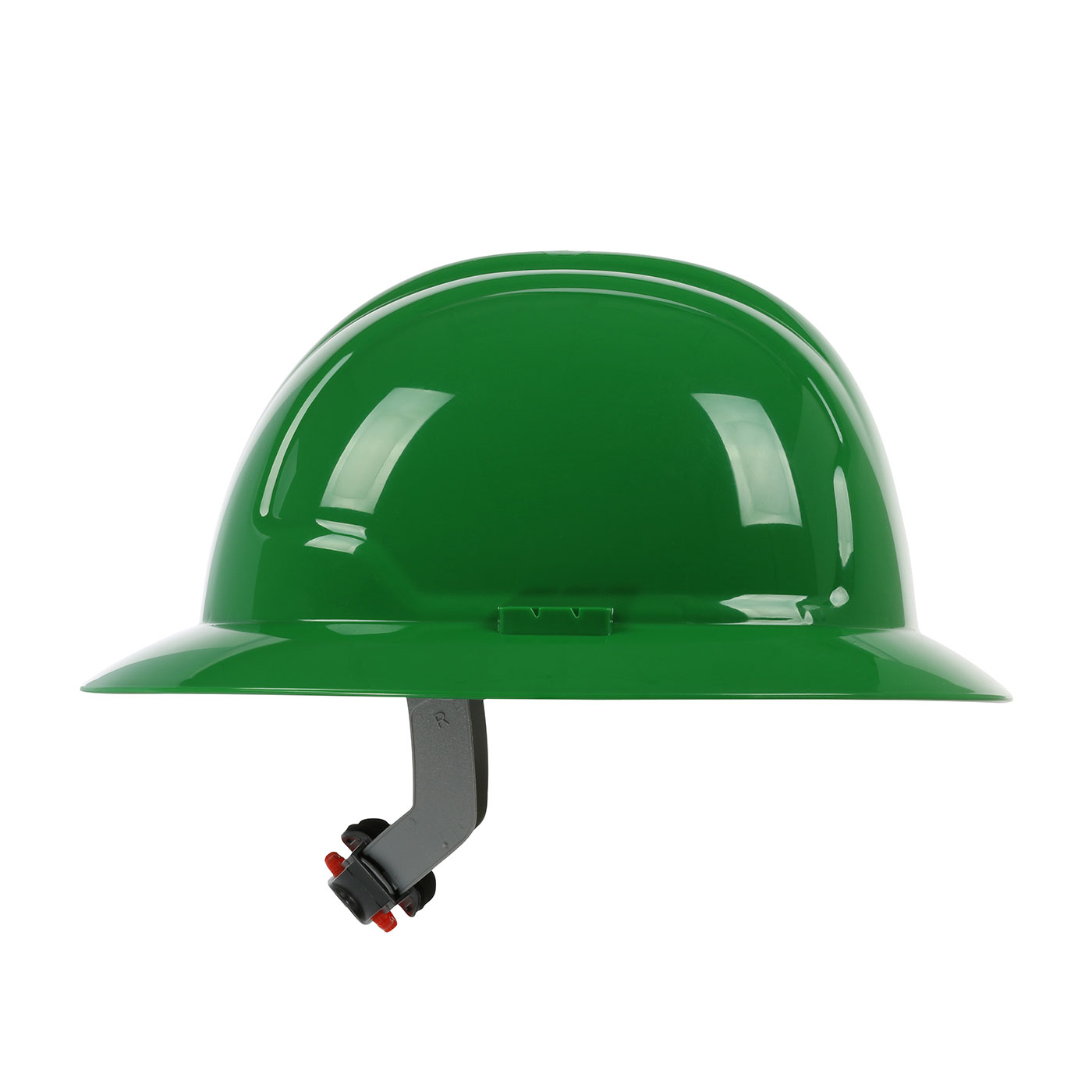 FULL BRIM HARD HAT WITH HDPE SHELL, 4-POINT POLYESTER SUSPENSION AND WHEEL RATCHET ADJUSTMENT