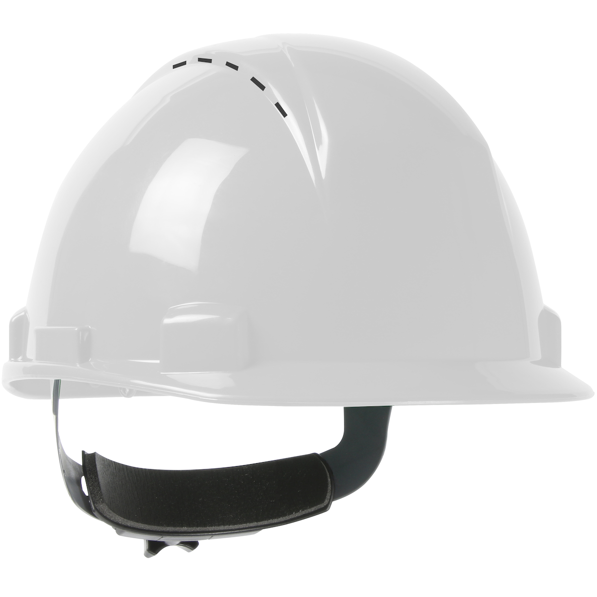 SHORT BRIM, VENTED, CAP STYLE HARD HAT WITH HDPE SHELL, 4-POINT TEXTILE SUSPENSION AND WHEEL RATCHET ADJUSTMENT