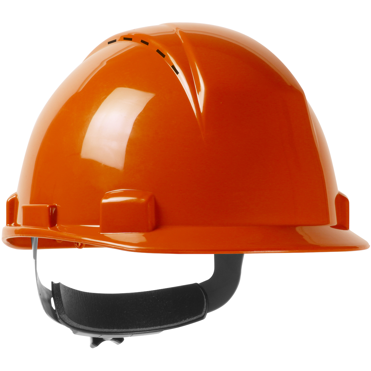 SHORT BRIM, VENTED, CAP STYLE HARD HAT WITH HDPE SHELL, 4-POINT TEXTILE SUSPENSION AND WHEEL RATCHET ADJUSTMENT