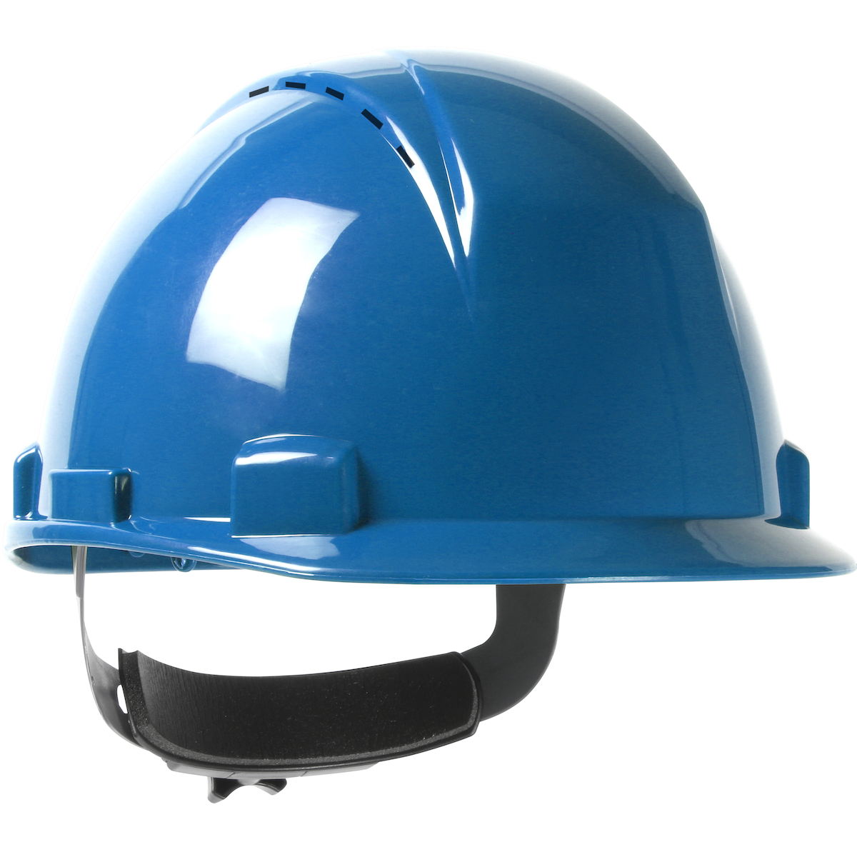 SHORT BRIM, VENTED, CAP STYLE HARD HAT WITH HDPE SHELL, 4-POINT TEXTILE SUSPENSION AND WHEEL RATCHET ADJUSTMENT