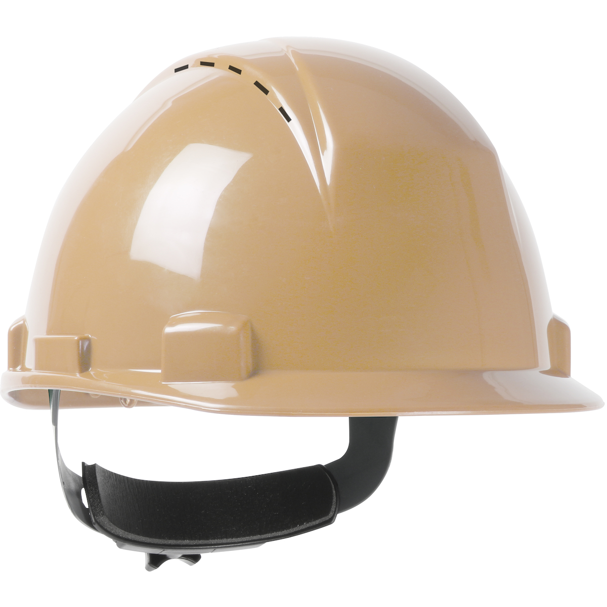 SHORT BRIM, VENTED, CAP STYLE HARD HAT WITH HDPE SHELL, 4-POINT TEXTILE SUSPENSION AND WHEEL RATCHET ADJUSTMENT