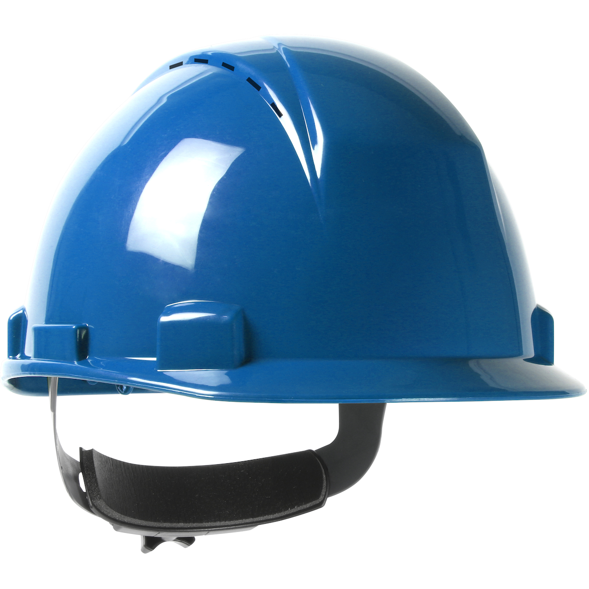 SHORT BRIM, VENTED, CAP STYLE HARD HAT WITH HDPE SHELL, 4-POINT TEXTILE SUSPENSION AND WHEEL RATCHET ADJUSTMENT